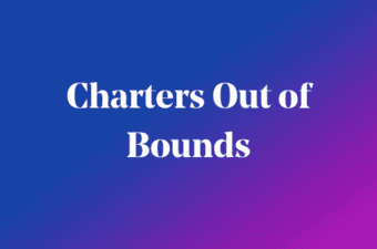 Charters Out of Bounds writing on blue background