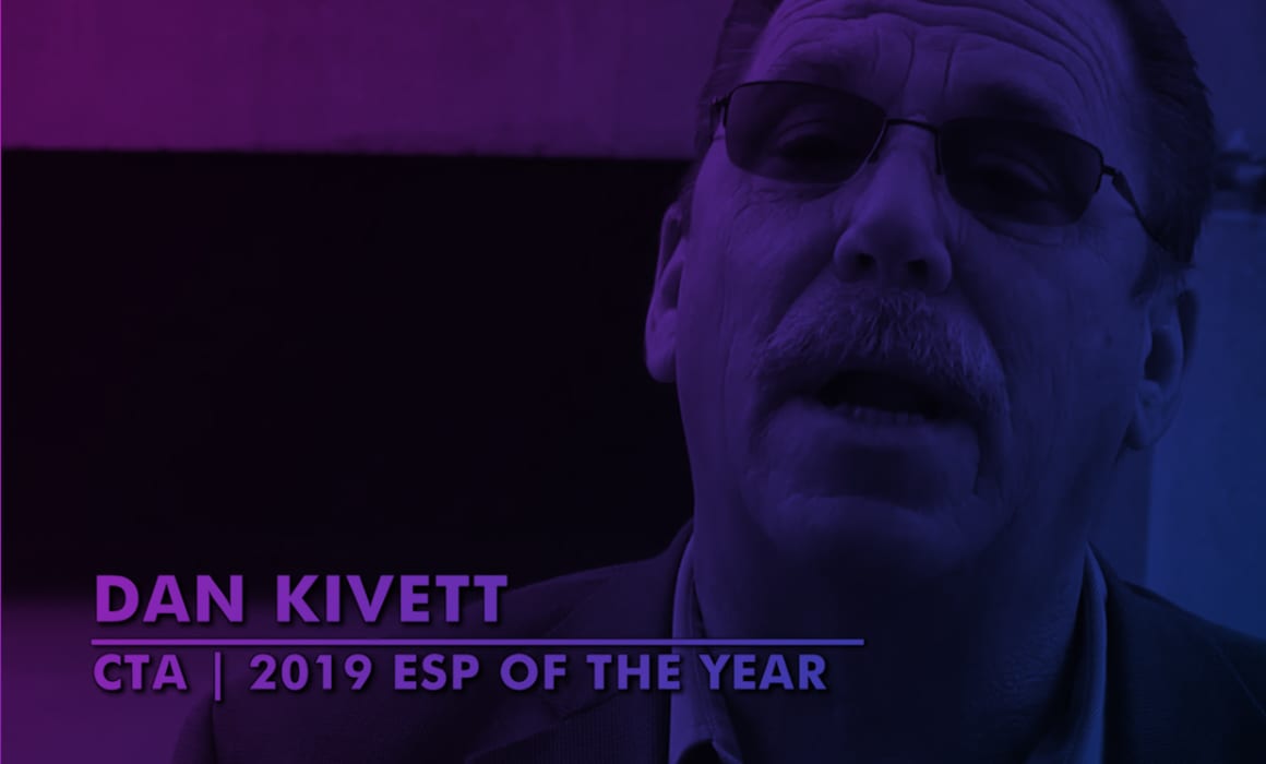 Dan Kivett, from Redlands Education Support Professionals Association, is CTA’s 2019 Paula J. Monroe Education Support Professional of the Year.