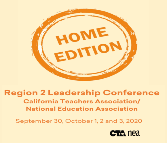 Home Edition flyer Region 2 Leadership Conference with dates on yellow background