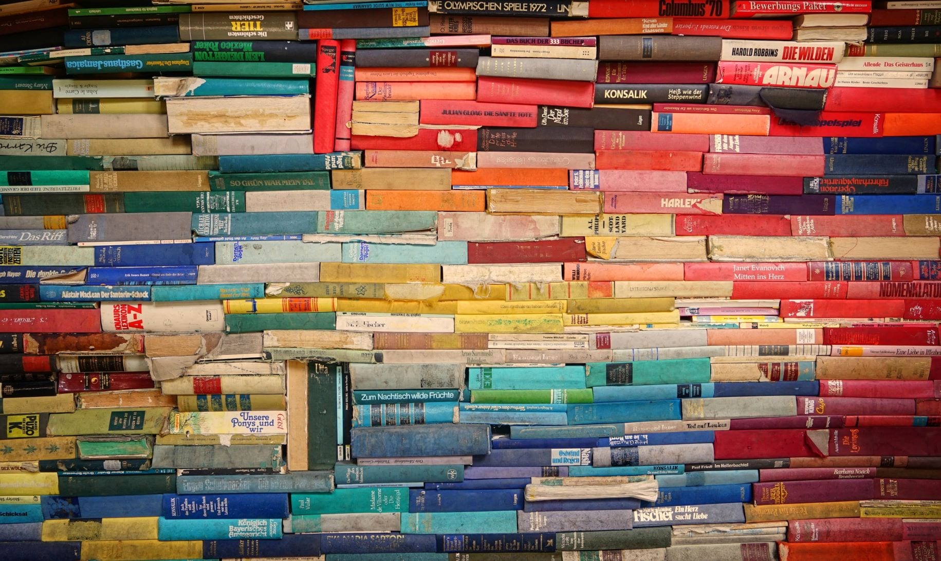 colorful books stacked