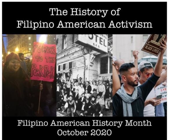 Filipino American activists demonstrating