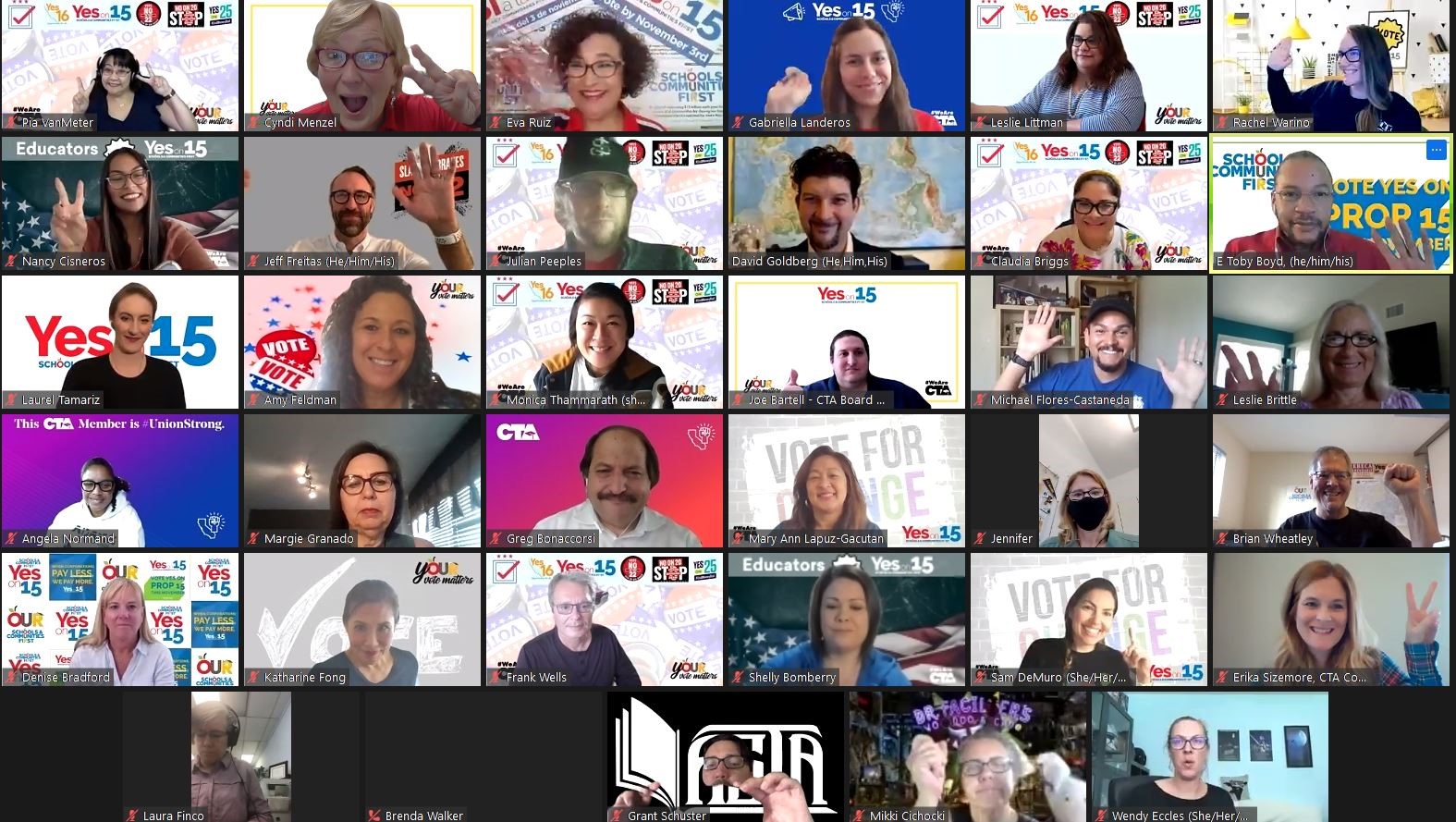 Many teachers in Zoom screen