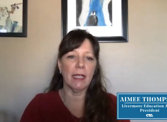 Livermore Education Association President Aimee Thompson talks about unfair it is to base re-opening schools based on county instead of zip codes.