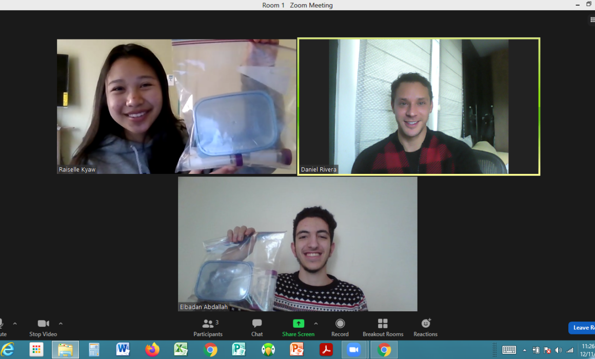 3 people smiling on Zoom meeting