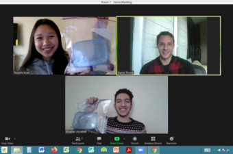 3 people smiling on Zoom meeting