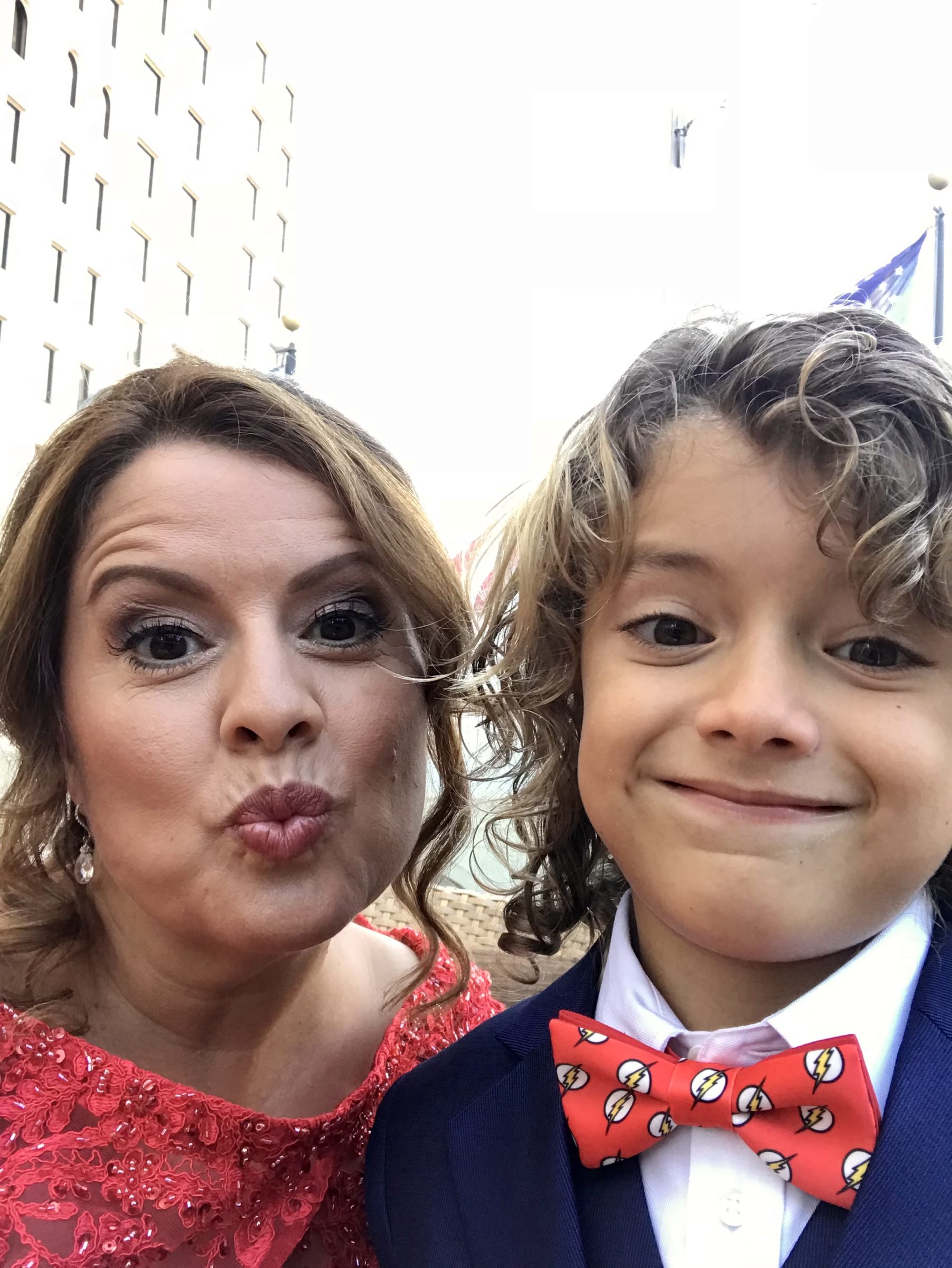Single mother Katina Rondeau with her son.