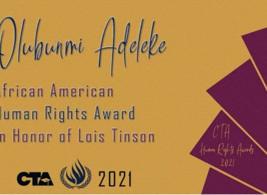 Olubunmi Adeleke | 2021 Recipient African American Human Rights Award | In Honor of Lois Tinson