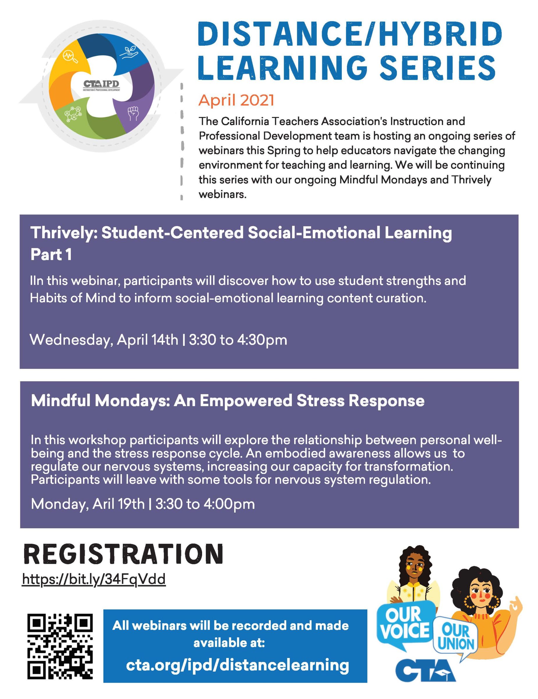 Distance Learning Support series April flyer