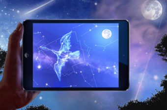 Tablet showing view of constellation