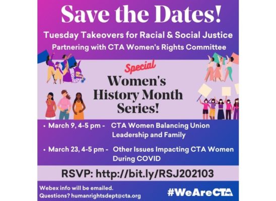 Takeover Tuesday for Racial & Social Justice | "Other Issues Impacting CTA Women During COVID"