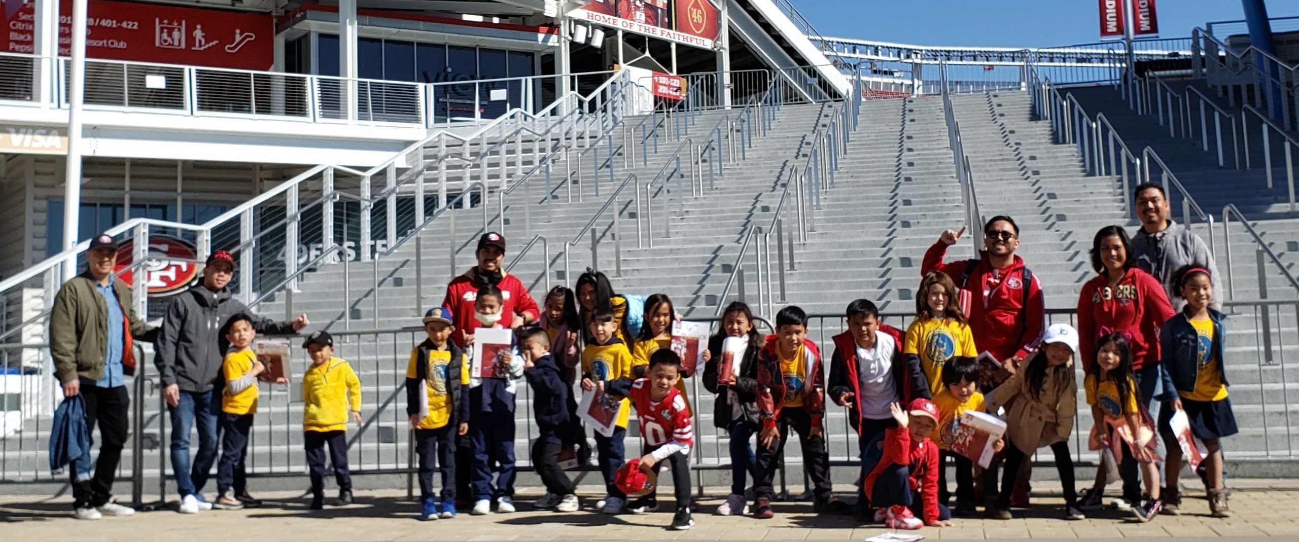 Students and teachers at Levi's Stadium.