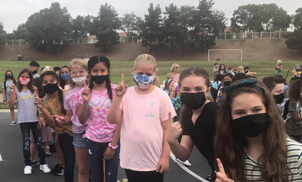 Students wearing masks in Capistrano