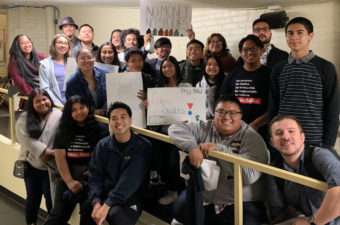 Large group of educators and students who support Stockton's ethnic studies program