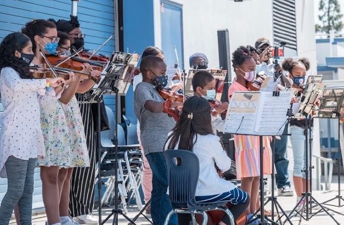 Student musicians performing in the Music Academy. 