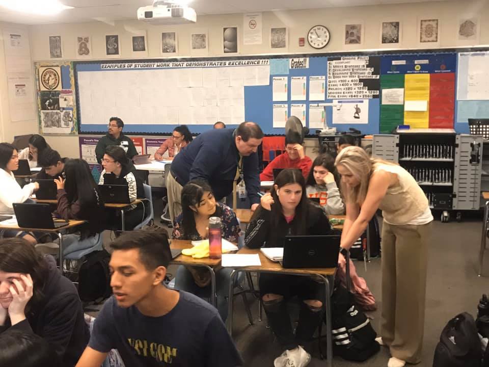 Pictures of students in San Bernardino classroom