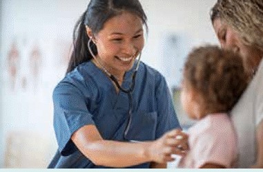 Healthcare worker with stethoscope