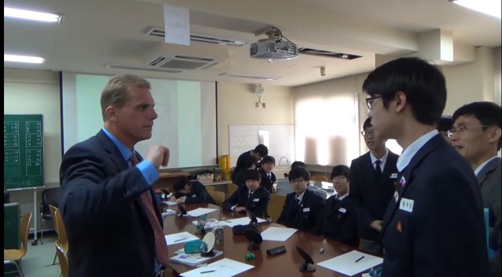 Photo of Ballard with South Korean Students