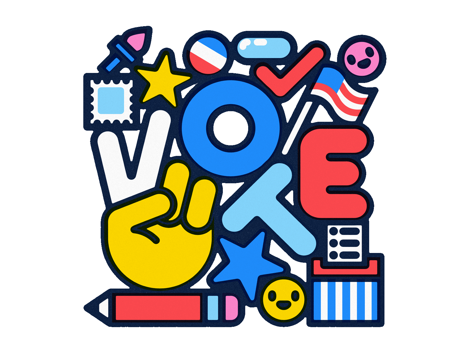 Graphic of the word "vote."