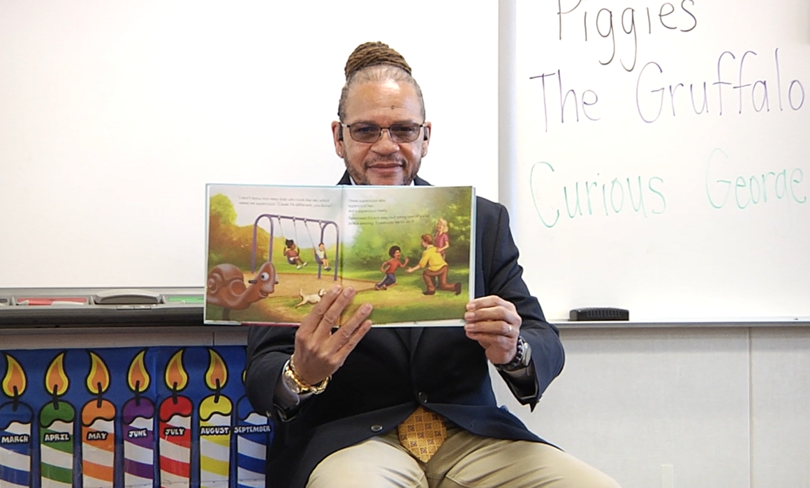 CTA President E. Toby Boyd read to students at Tahoe Elementary School in Sacramento in celebration of Read Across America day on Thursday, March 2.