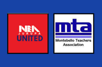 An image of the NEA-Jurupa and Montebello Teachers Association logos side-by-side.