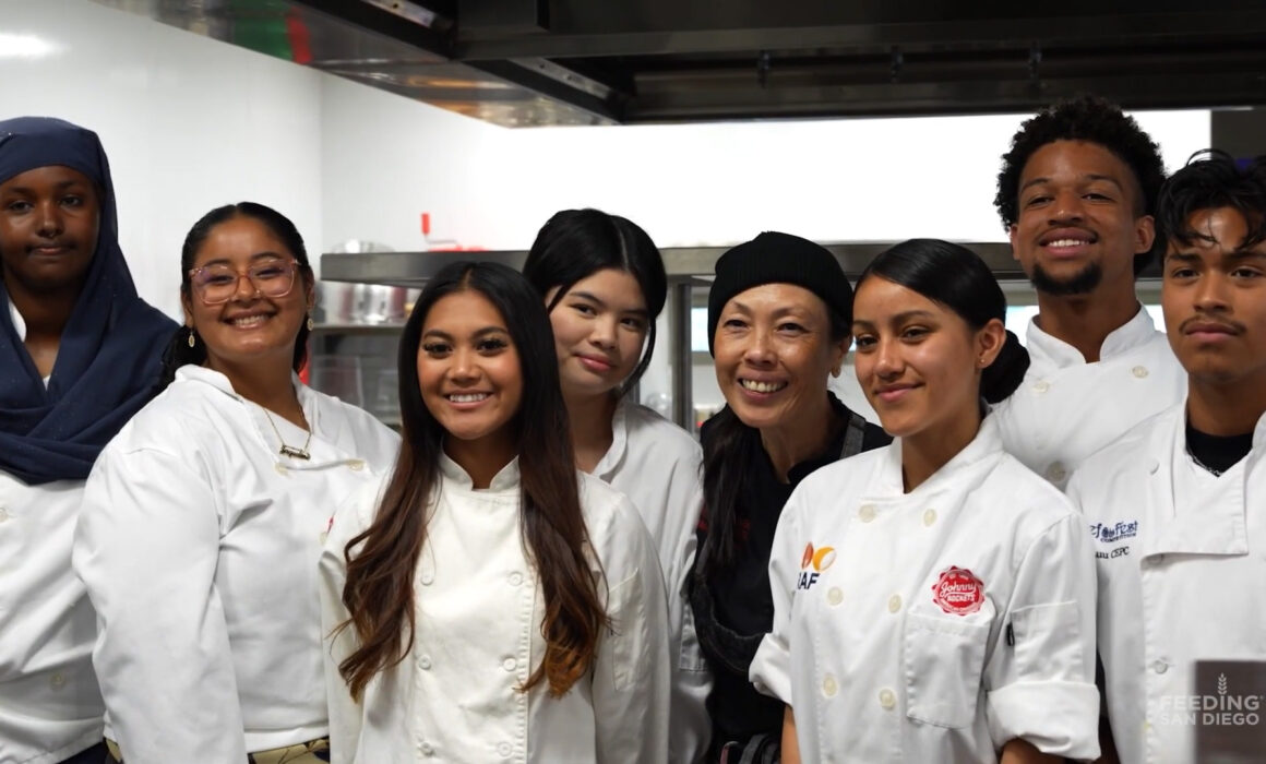 Photo of Hoover High School cooking class and students.