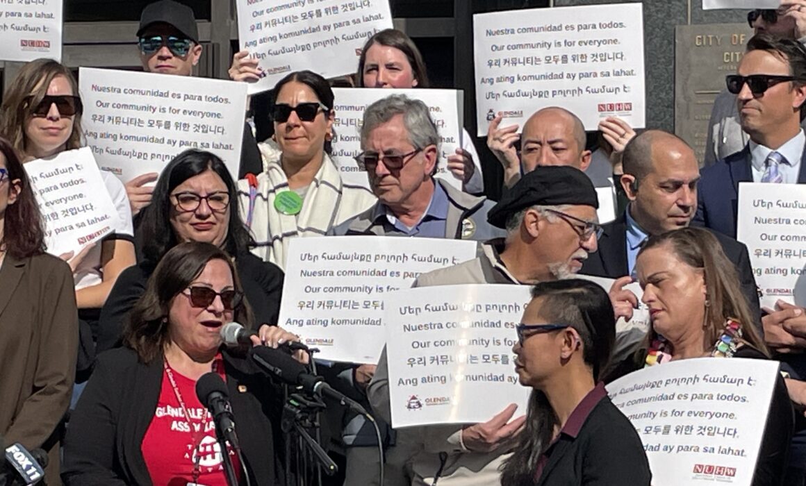 Glendale Teachers Association and community groups at the January news conference