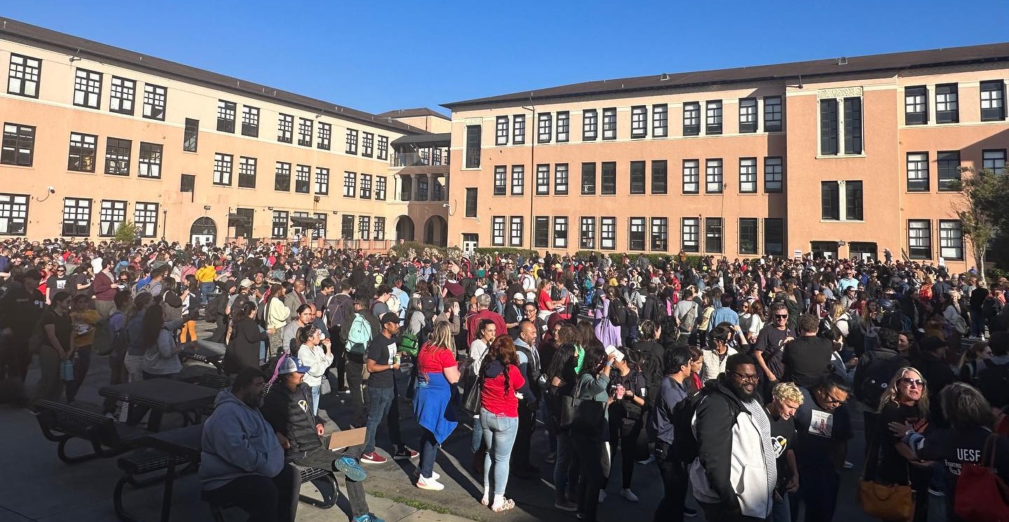 Thousands of UESF members converged on Balboa High School for a strike authorization vote in October