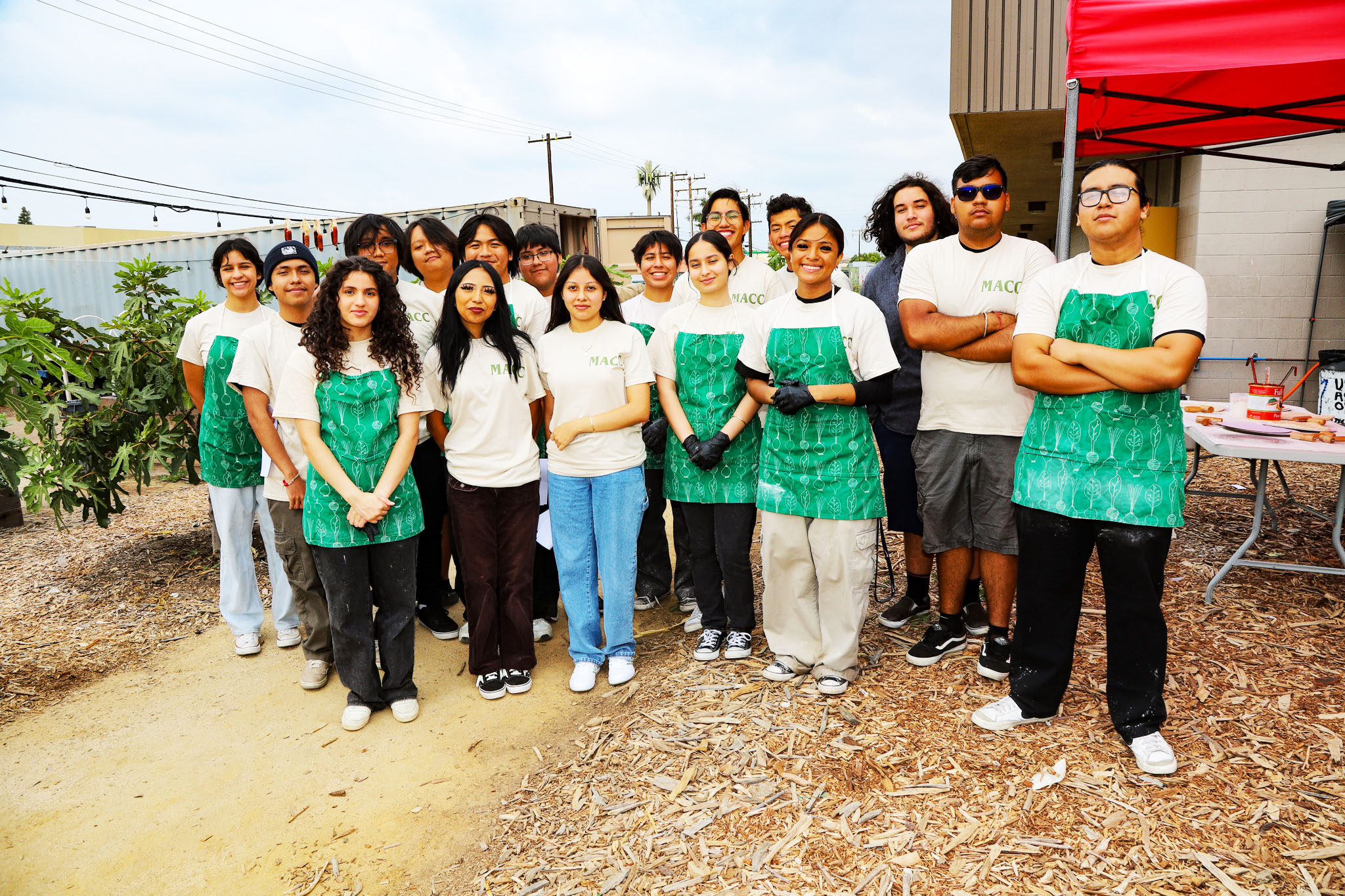 tudents at Magnolia High’s Agriscience Community Center after preparing a community dinner