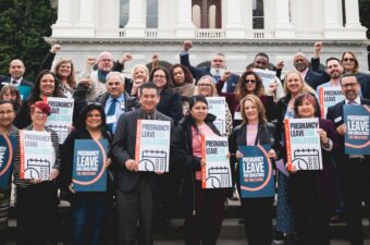 Paid pregnancy leave CTA board members and members at State Capitol