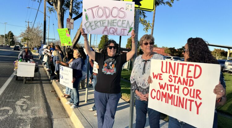 Santa Maria educators during a rally to support all students