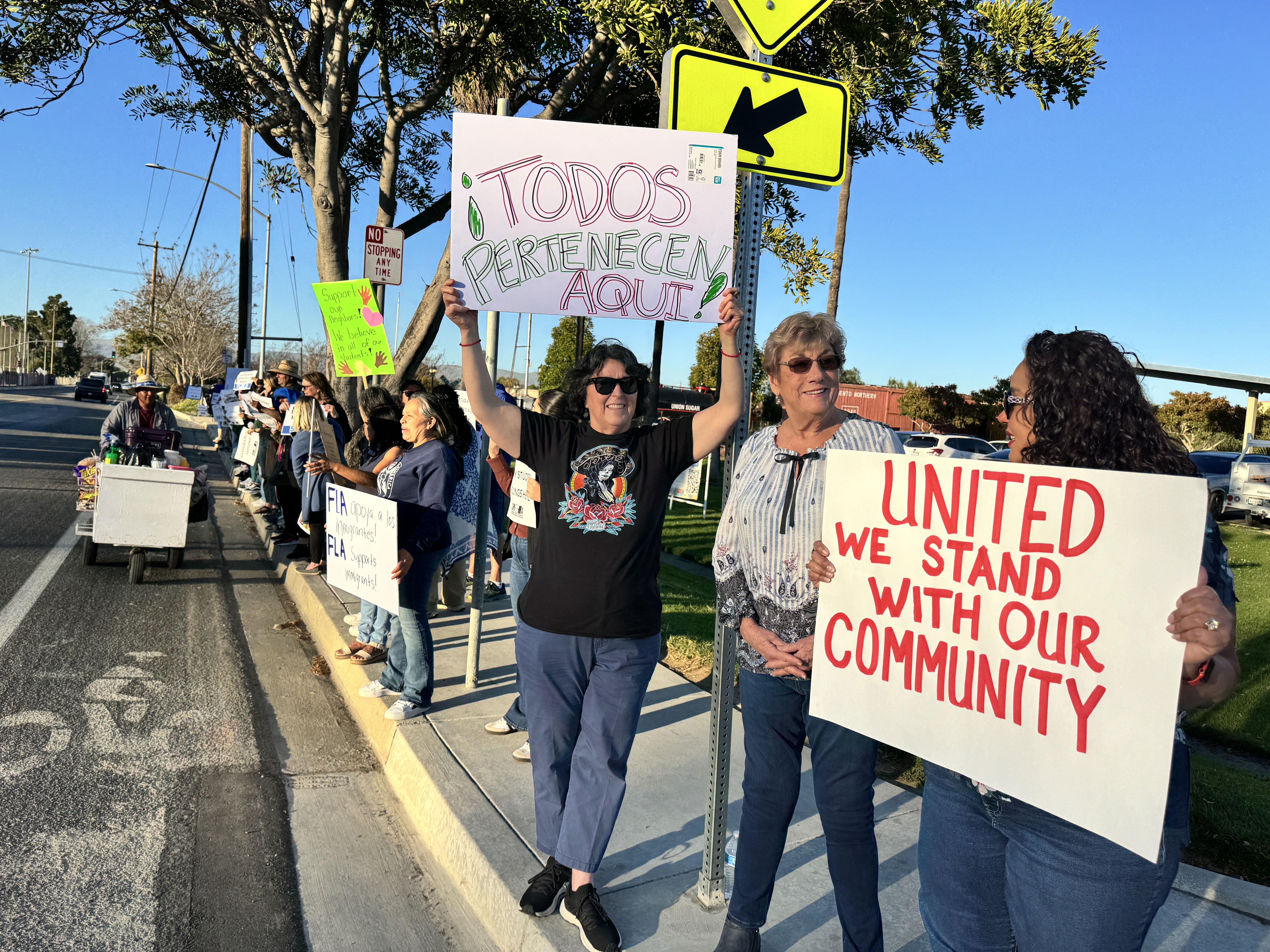 Santa Maria educators during a rally to support all students