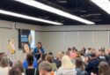 Pringle addressing participants at the National Community Schools Learning Lab in Anaheim in April.