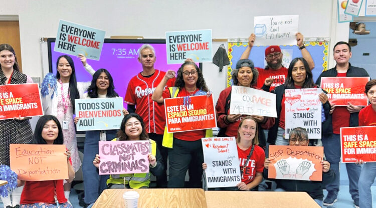 United Teachers Los Angeles (UTLA) members held #WelcomeBackLA events at schools across the district on the first day of school to reinforce their commitment to safe schools for all students and families.