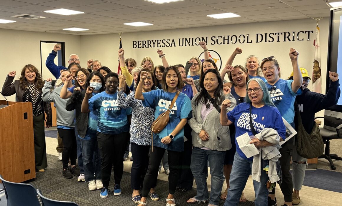 After the district forced a school consolidation process last school year, CTA-Berryessa members are organizing to help pass a Prop. 55 extension.