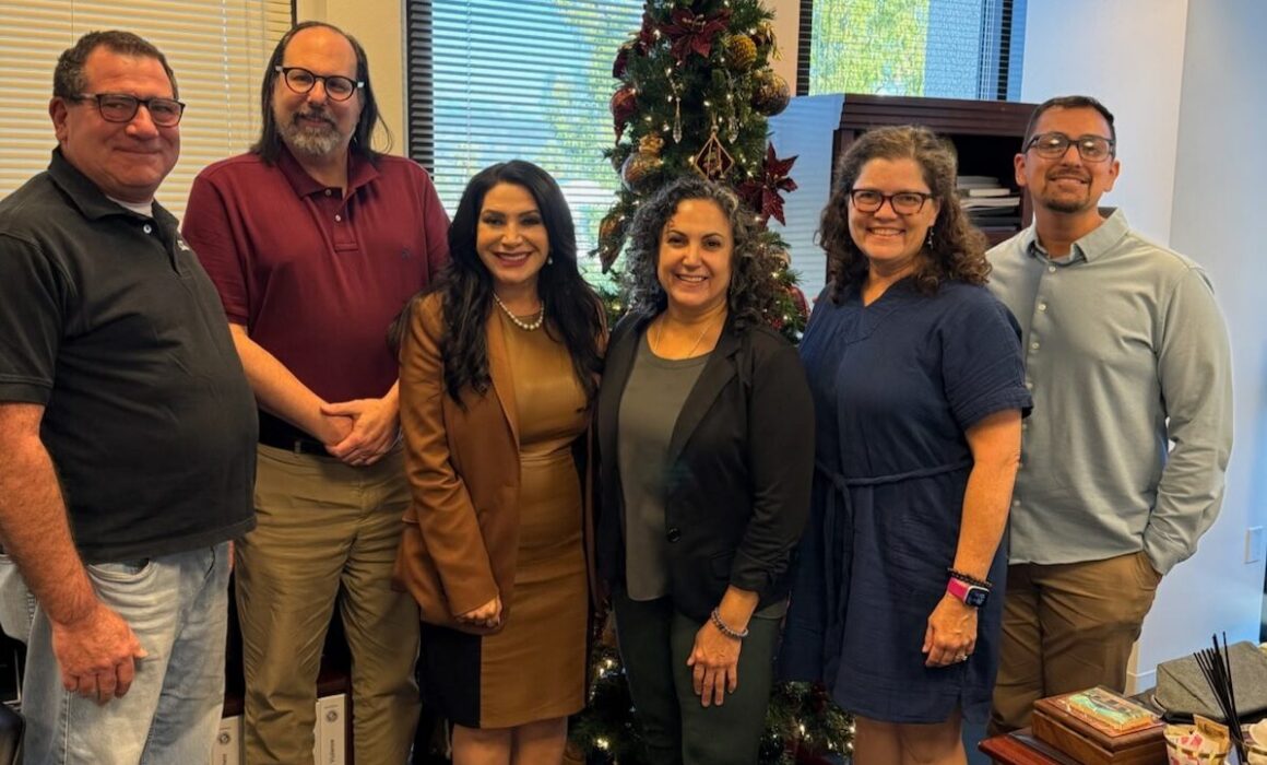 CCA leaders meet with elected officials and share our perspective. Pictured (left-right), CCA Vice President Jon Ausubel; Citrus College FA President Gerhard Peters, State Sen. Susan Rubio, CCA President Randa Wahbe, Mt. SAC FA President Emily Woolery, College of the Desert Vice President Drew Aleman.